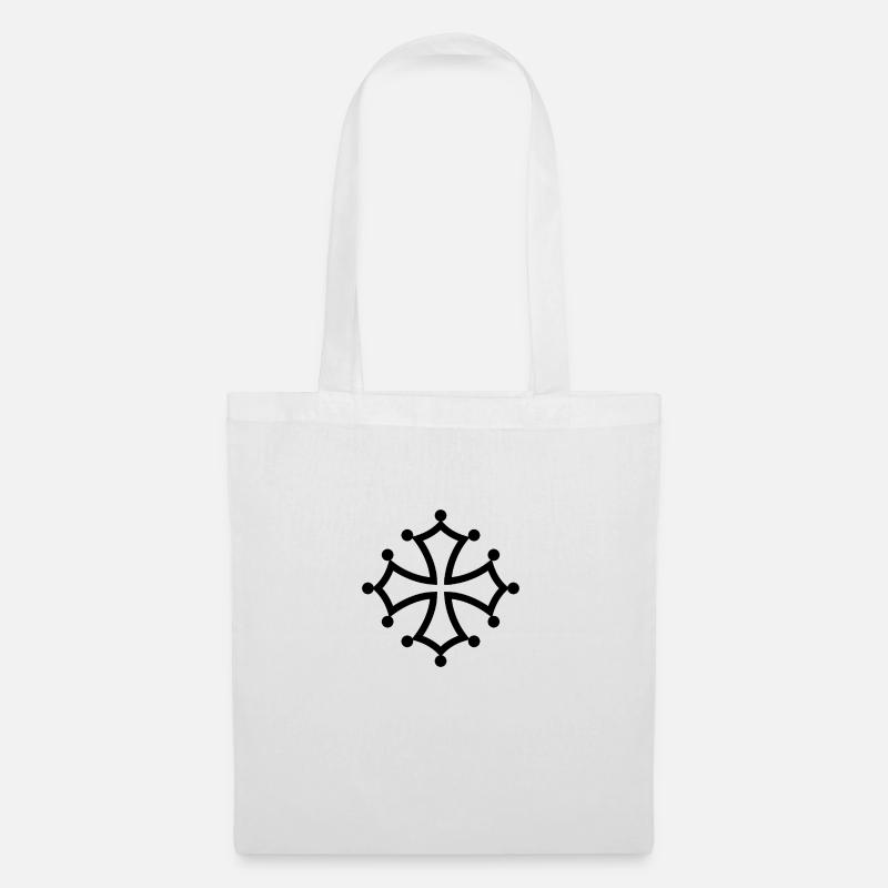 Croix occitane - Sac en tissu - blanc