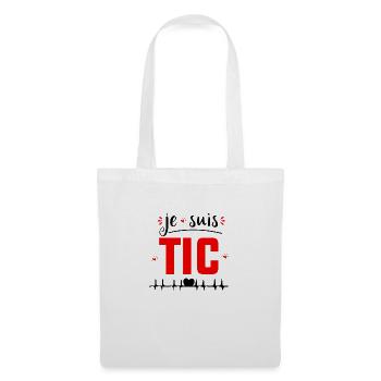 Je Suis TIC -Tic Tac Drôle Cadeau pour les couples - Sac en tissu - blanc - Devant