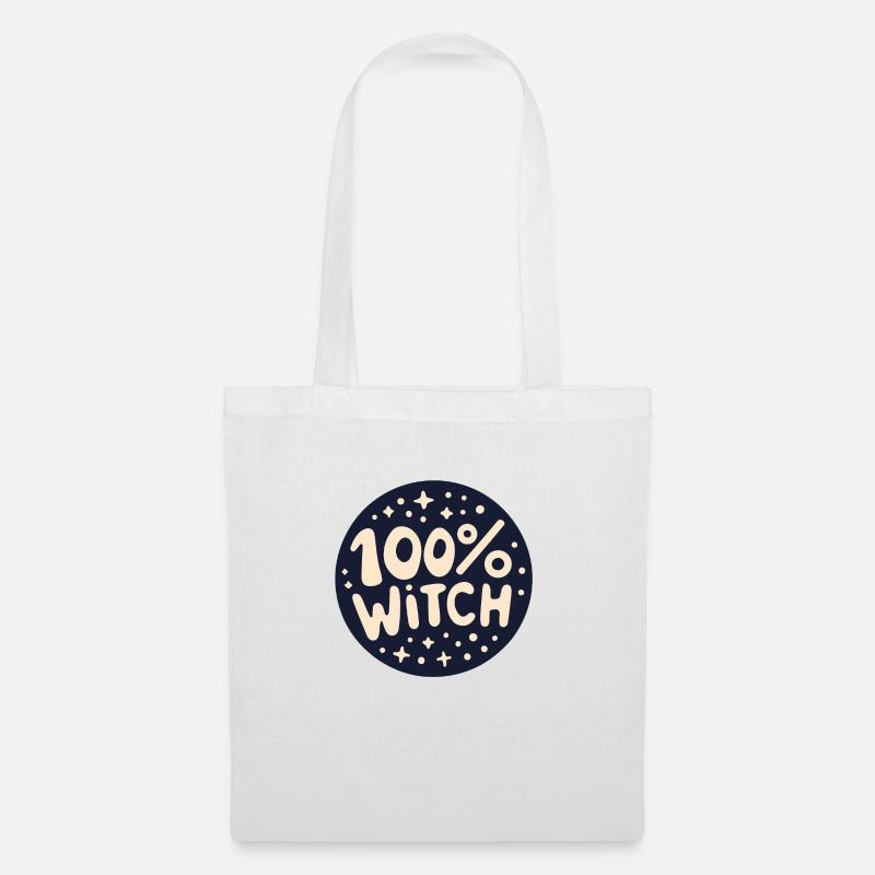 100% Witch Halloween Theme - Tote Bag - white