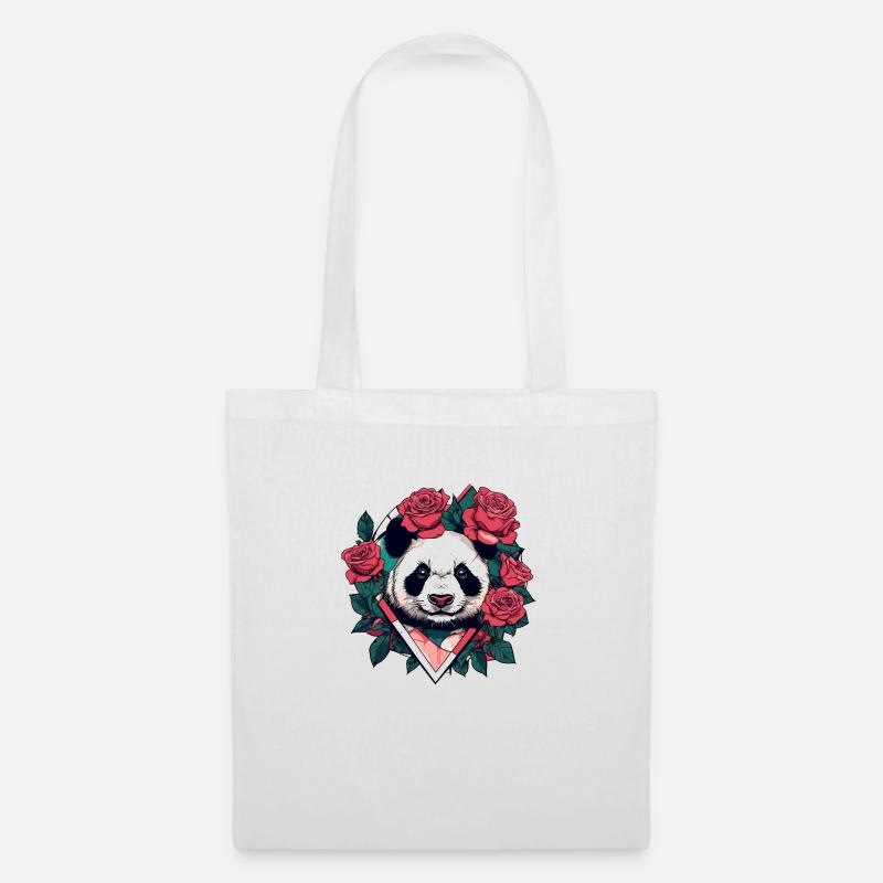 Panda - Stoffbeutel - Weiß