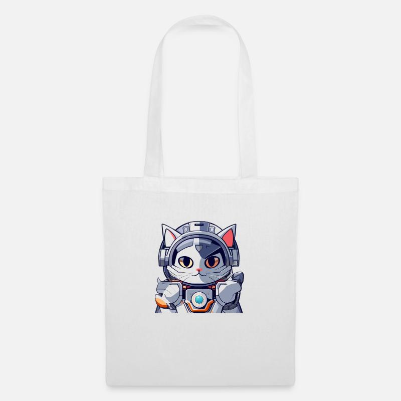 robot cat 1 - Stoffbeutel - Weiß