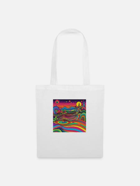 Trippy Landschaft - Stoffbeutel - Weiß