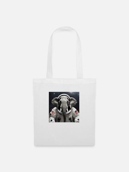 Elefant im Astronautenanzug - Stoffbeutel - Weiß