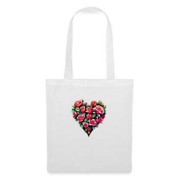 Fête des mères, Saint-Valentin, Mariage, Amour, Fiançailles - Sac en tissu - blanc - Devant