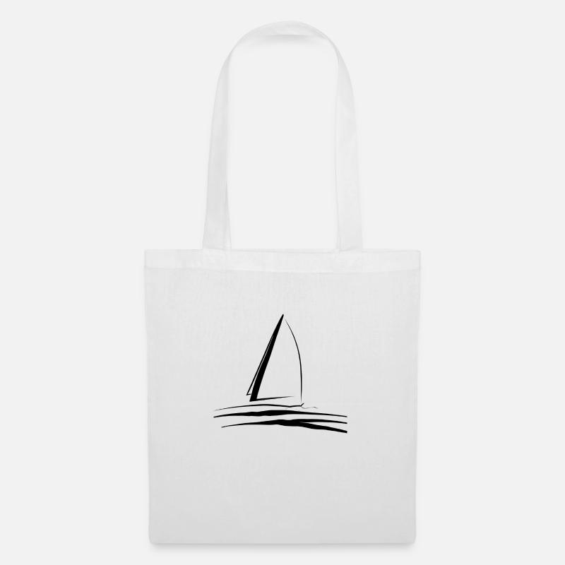 Minimalistic sailing boat - Stoffbeutel - Weiß