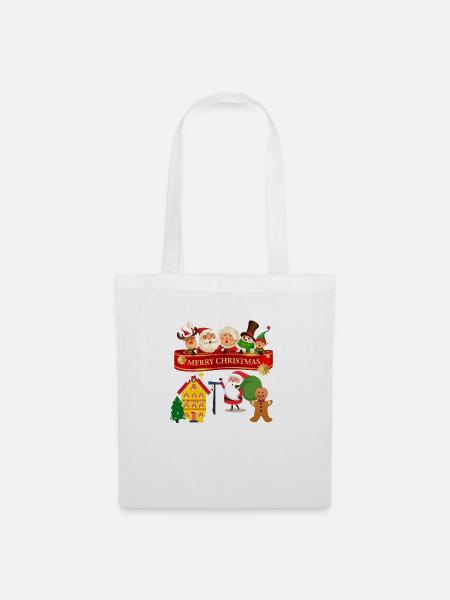 merry christmas - Stoffbeutel - Weiß