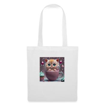 cat in a cup - Tote Bag - white - Front