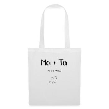 Moi toi et le chat - Sac en tissu - blanc - Devant
