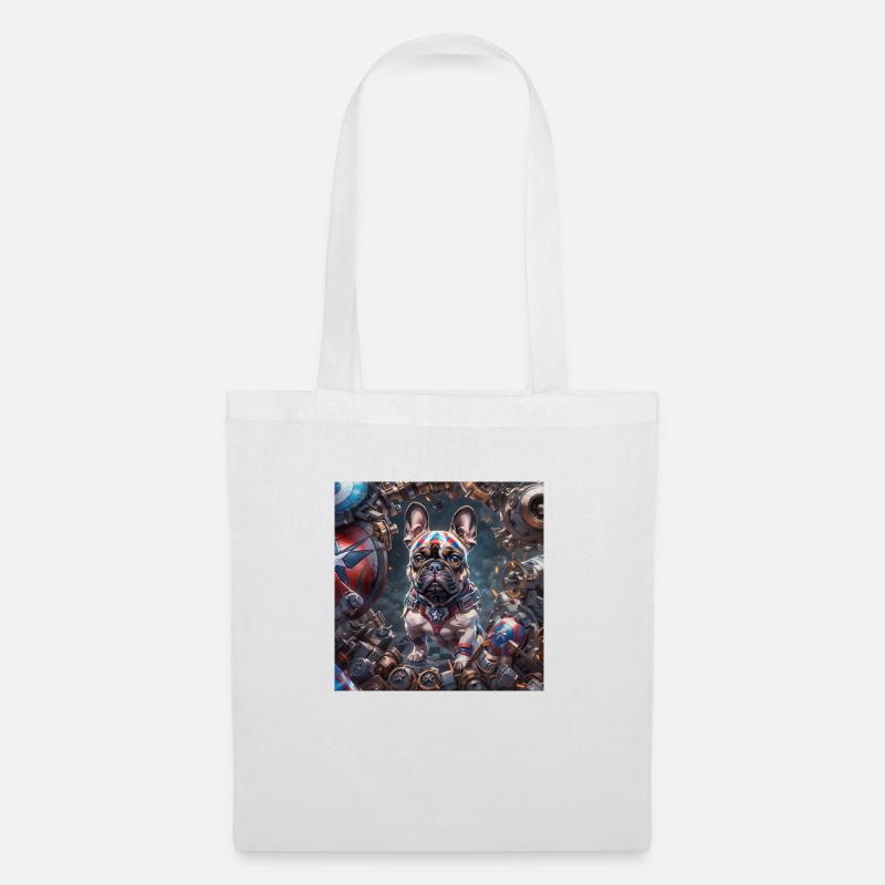 Frenchie Bulldog Marv - Stoffbeutel - Weiß
