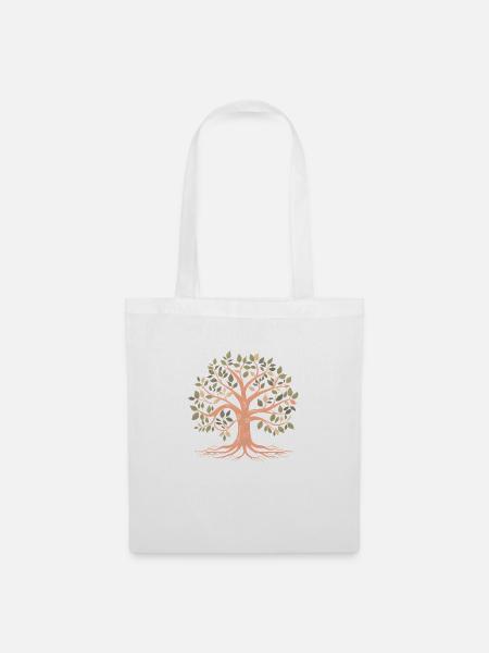 Lebensbaum Baum des Lebens Yoga Meditation - Stoffbeutel - Weiß