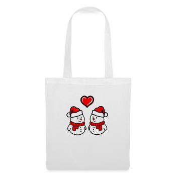 Schneemann love - Stoffbeutel - Weiß - Vorne