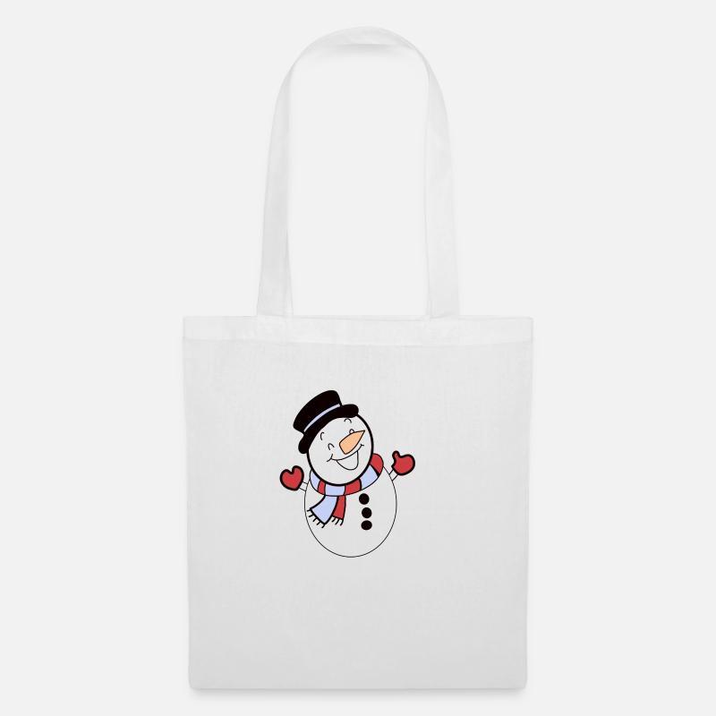 Schneemann Winter Schnee Kalt - Stoffbeutel - Weiß