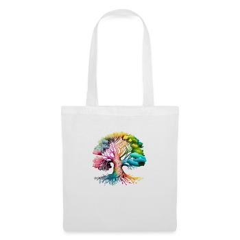Arbre de vie celtique Arbre de vie méditation - Sac en tissu - blanc - Devant