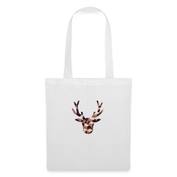 Cerf géométrique - Sac en tissu - blanc - Devant