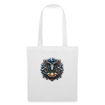 Mystical Ram and Ocean Creatures Illustration - Tote Bag - white - Front