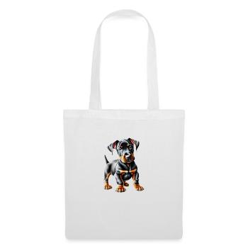 Chien doberman Chiot Doberman dresseur de doberman - Sac en tissu - blanc - Devant
