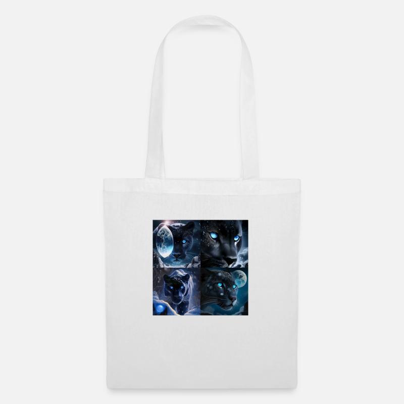 BlaPa76 Panther blue eye snow4tiles - Stoffbeutel - Weiß