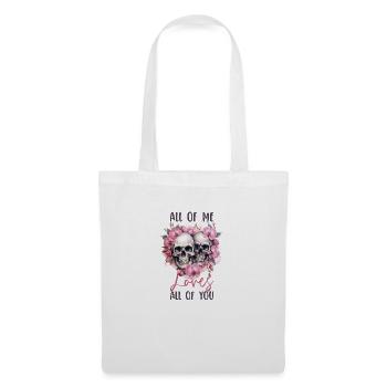 Tout de moi vous aime tous Squelettes de la Saint-Valentin - Sac en tissu - blanc - Devant