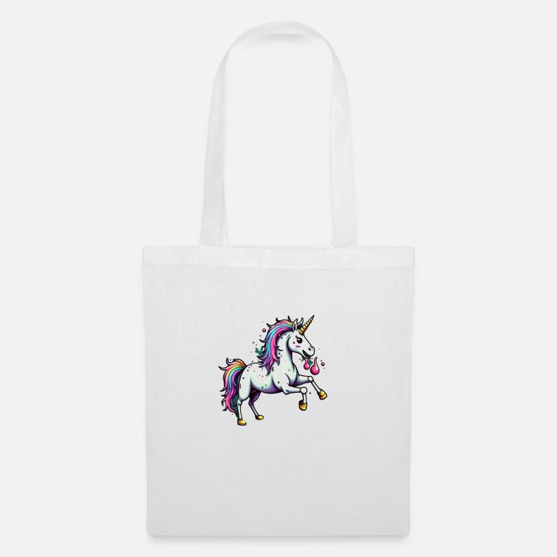 Verrücktes Einhorn - Stoffbeutel - Weiß