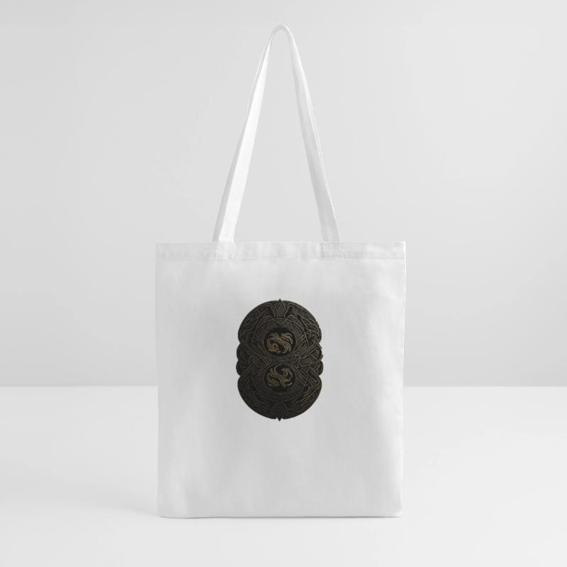 Mayan Black and Gold Monogram Tote Bag