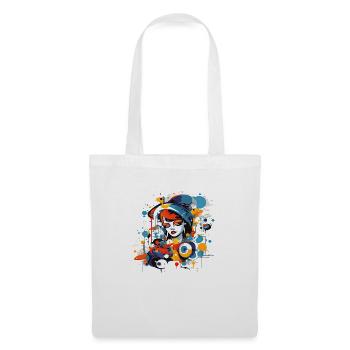 Beautiful female paint art Face colorful woman - Tote Bag - white - Front