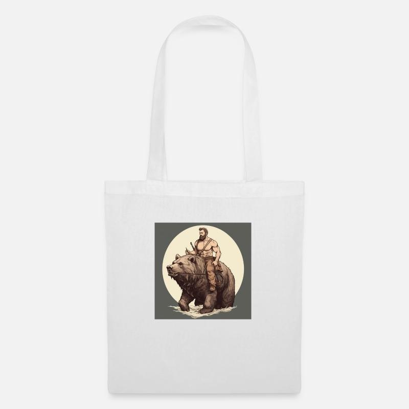 Dude on a bear - Tote Bag - white