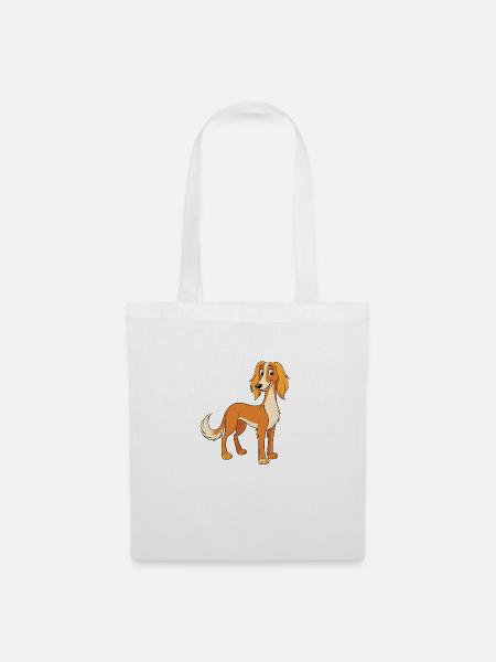 Anmutiger Saluki: Digitale Kunst - Stoffbeutel - Weiß