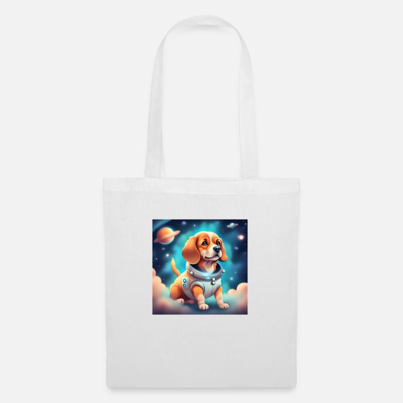 Chien mignon dans l’espace - Sac en tissu - blanc
