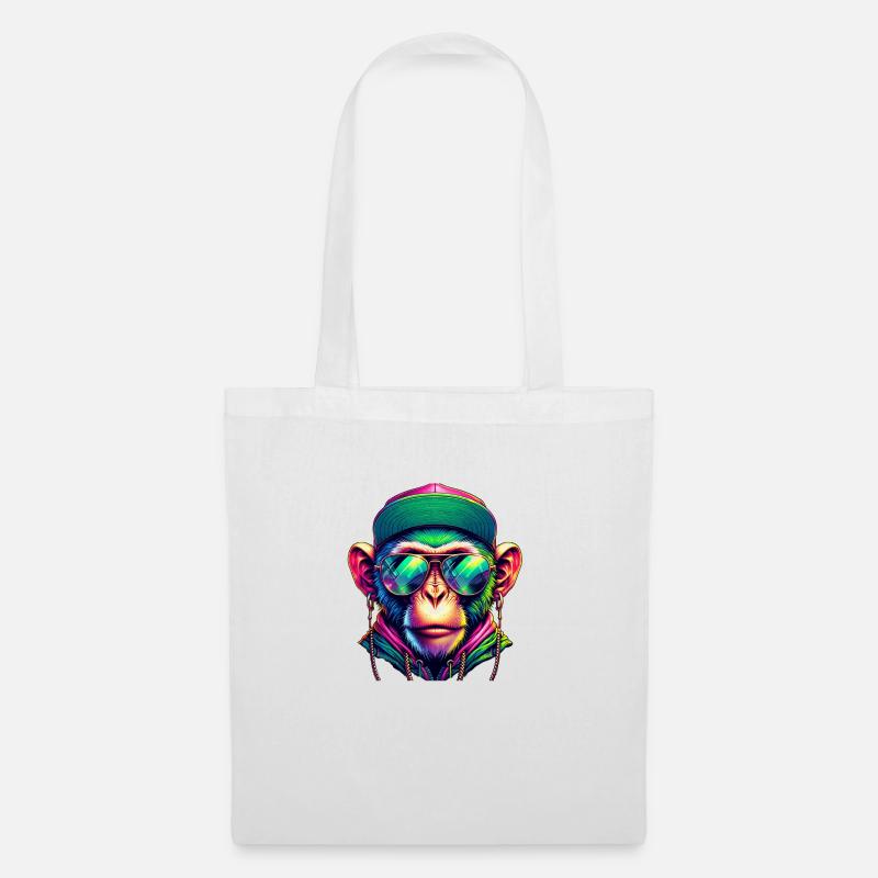 Monkey Afro Style - Tote Bag - white