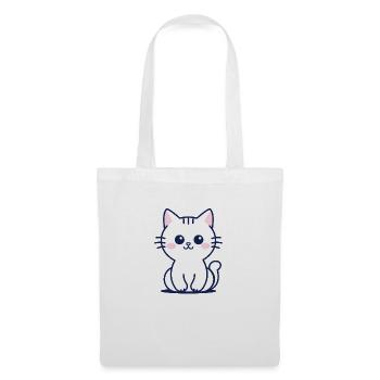 Katze - Stoffbeutel - Weiß - Vorne