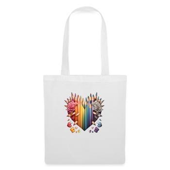 Coeur dessiné - Sac en tissu - blanc - Devant