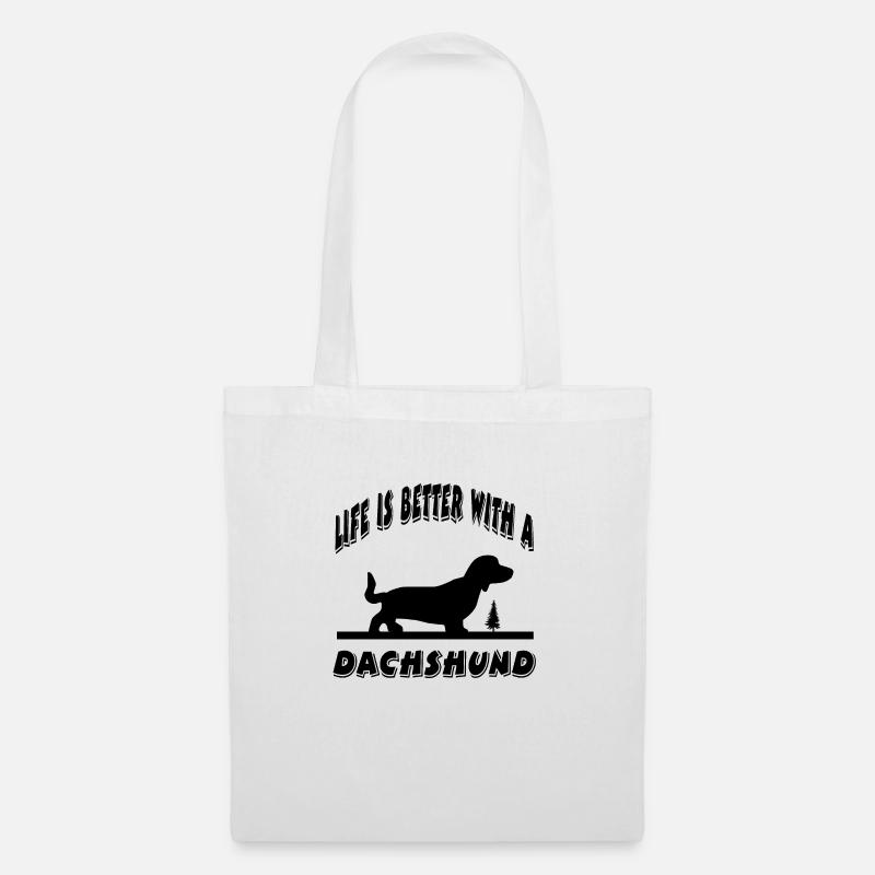 Teckel - Sac en tissu - blanc