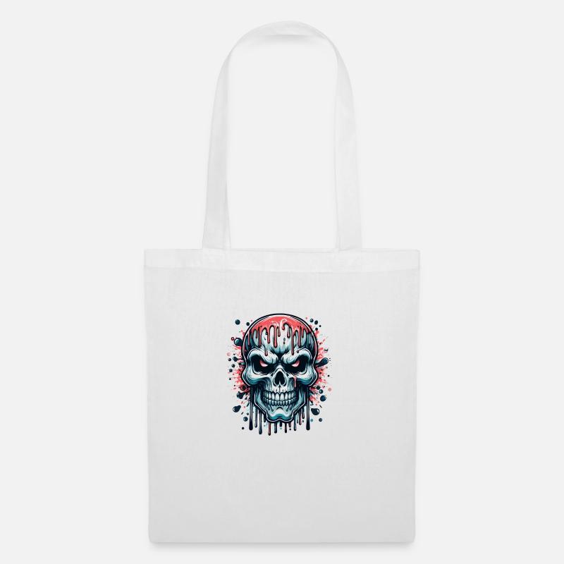Blut Totenkopf - Stoffbeutel - Weiß