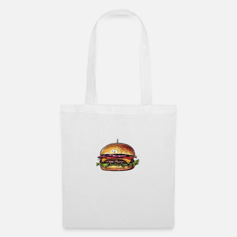 Burger Illustration - Stoffbeutel - Weiß