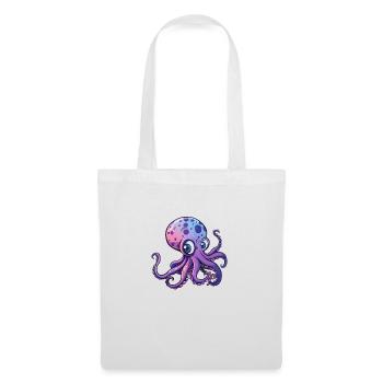 Cute Purple Octopus with Big Eyes - Tote Bag - white - Front