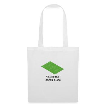 Football carré vert drôle de dicton - Sac en tissu - blanc - Devant