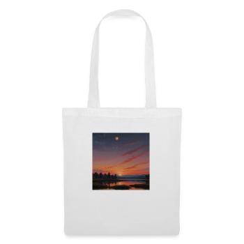 Landschaft Sonnenuntergang - Stoffbeutel - Weiß - Vorne
