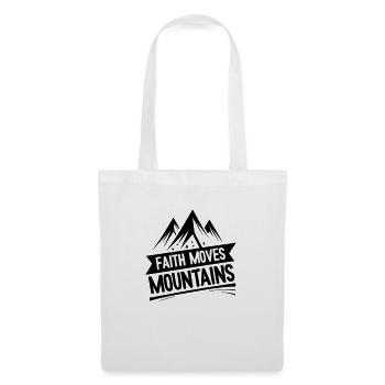 Glaube versetzt Berge - Faith moves Mountains - Stoffbeutel - Weiß - Vorne