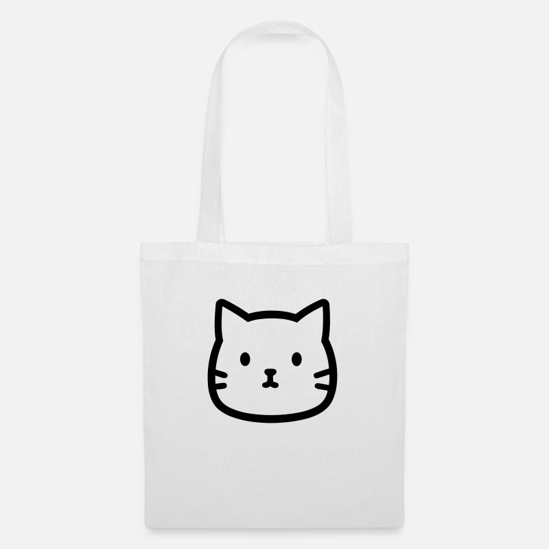 Katze - Stoffbeutel - Weiß
