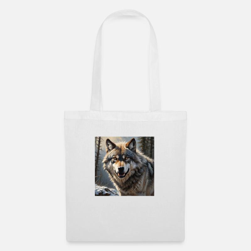 Wolf - Stoffbeutel - Weiß