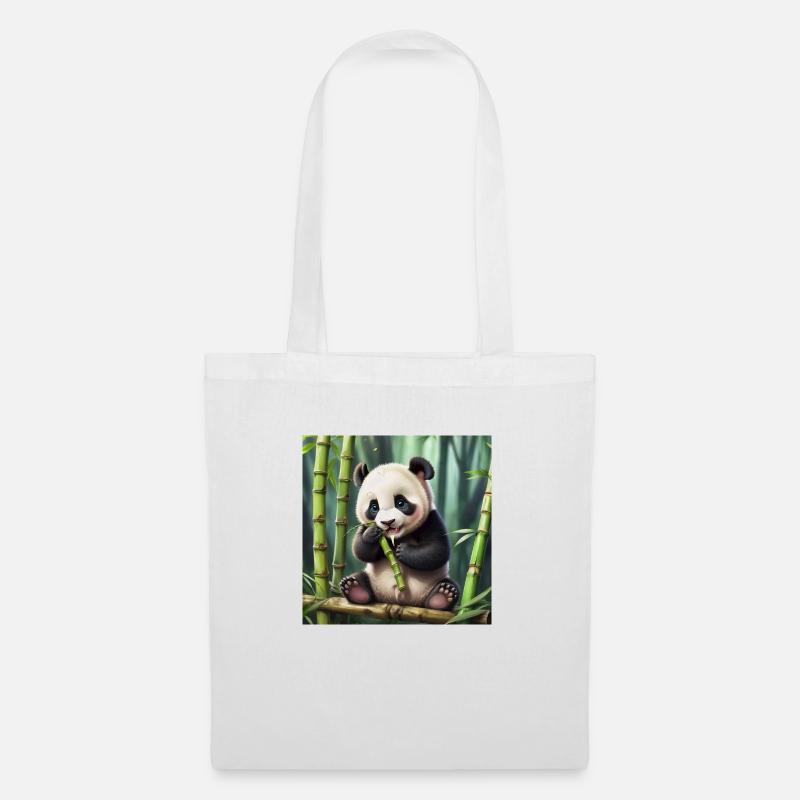 Panda - Stoffbeutel - Weiß