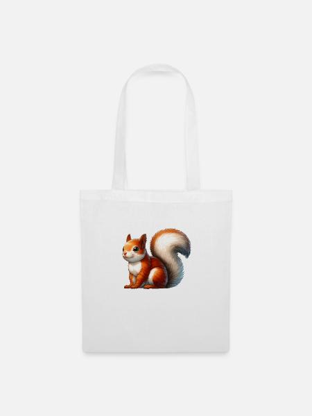 Tierisches Eichhörnchen - Stoffbeutel - Weiß