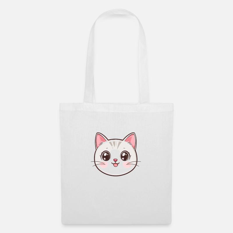 Kawaii Cat - Stoffbeutel - Weiß