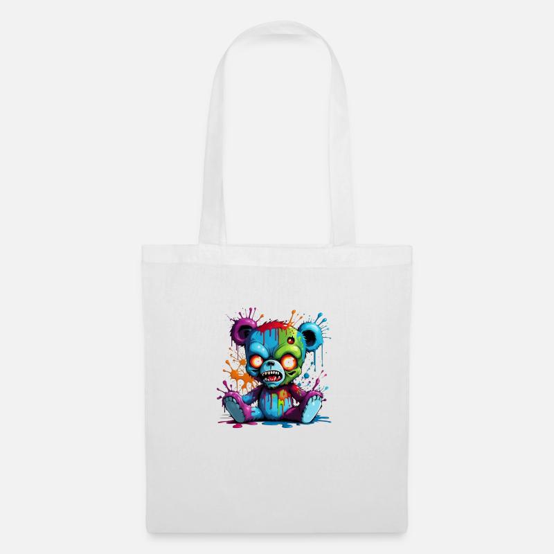 Graffiti Zombie Teddy - Stoffbeutel - Weiß