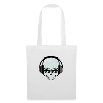 Schädel Skelett Totenkopf Horror Halloween Kopf - Stoffbeutel - Weiß - Vorne