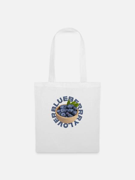 Heidelbeere / Blaubeere Liebe - Stoffbeutel - Weiß