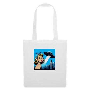 La fille et le vaisseau spatial - Sac en tissu - blanc - Devant