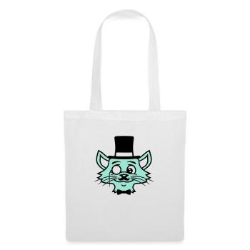 Sir Cat Gentleman Chapeau haut de forme Monocle Rich Gentleman - Sac en tissu - blanc - Devant