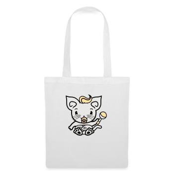 Bébé chat mignon sucette chaton hochet enfant - Sac en tissu - blanc - Devant