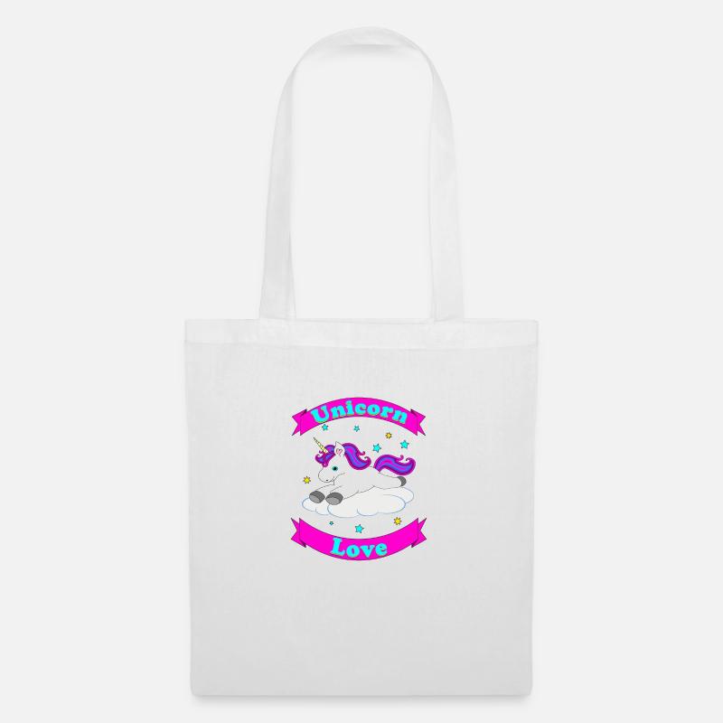 Unicorn Love – Süßes Einhorn-Design - Stoffbeutel - Weiß
